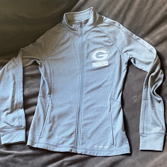 Majestic Jackets & Blazers - Majestic Green Bay Packers full zip Women's Light Gray Utility Jacket sz S